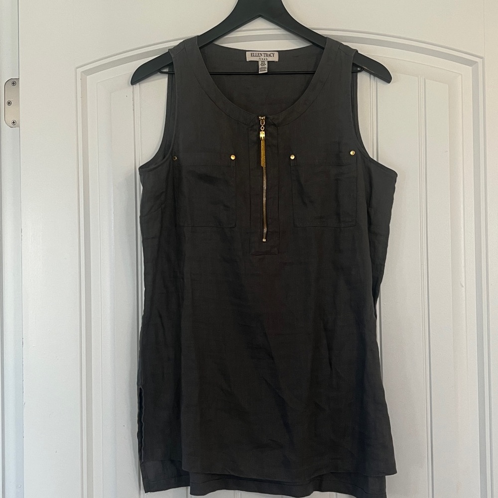 Ellen Tracy Linen Tunic Tank  Size Medium